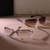 Fashion Metal Gradient Sunglasses Women Men Minimalist Square Designer Sun Glasses Colorful Oculos De Sol