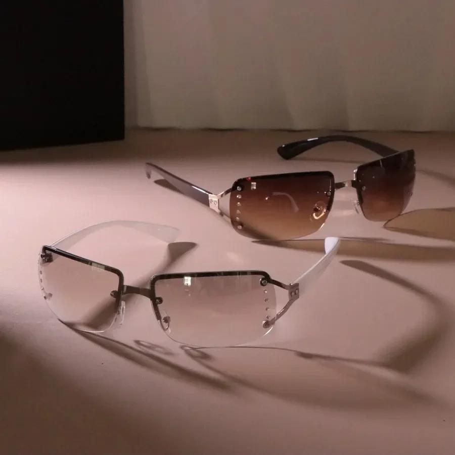 Fashion Metal Gradient Sunglasses Women Men Minimalist Square Designer Sun Glasses Colorful Oculos De Sol