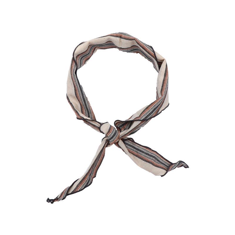 

Ретро Чорно-Біла Смугаста Бавовняна Бандана Шарф - Корейський Модний Аксесуар на Шию Dark Blue Stripe Triangle Scarf