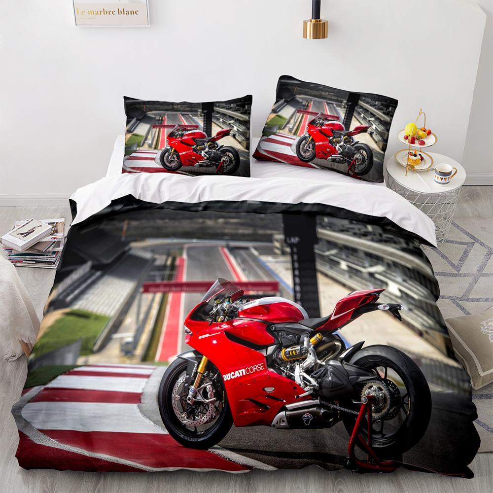 Motorcycle Bedding Set Single Twin Full Queen King Size Wild Race Bed Set Aldult Kid Bedroom Duvetcover Sets 3D Print Cool 031