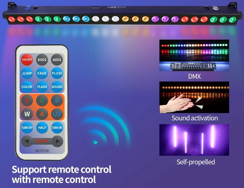 24x12w RGBW 4in1 LED bar Wall Washer Indoor Color Strip Light DMX512 Control Professional DJ Disco Wall Light Stage Lighting