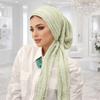 Soft Stretch Solid Color Crinkle Hijabs Adjustable Wrinkle Headscarf Women Turban Hats  Modest