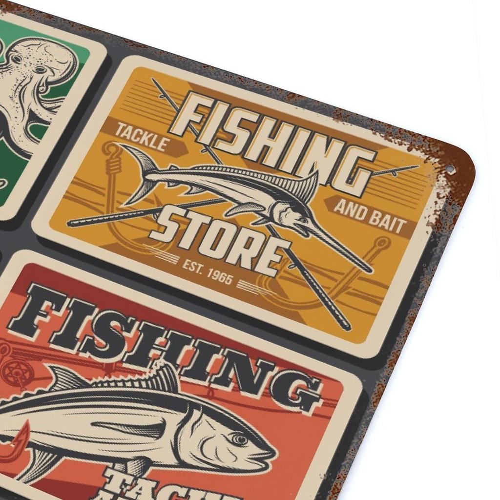 1-Pack shabby retro metal sign panel, 20×30cm and 30×40cm, rustic wall decor for garage, cafe or living room