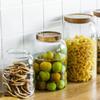  3L Kitchen Glass Jars With Acacia Airtight Lid For Flour And Sugar Baby Food Container Heat Resistant Transparent Glass