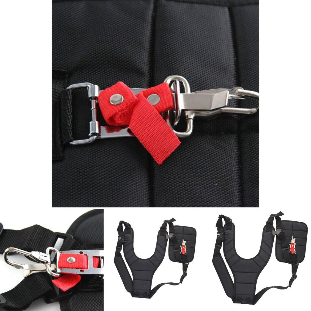 Premium Black Double Shoulder Harness For Brush Cutters And Grass Trimmers Forestry And Agriculture Use