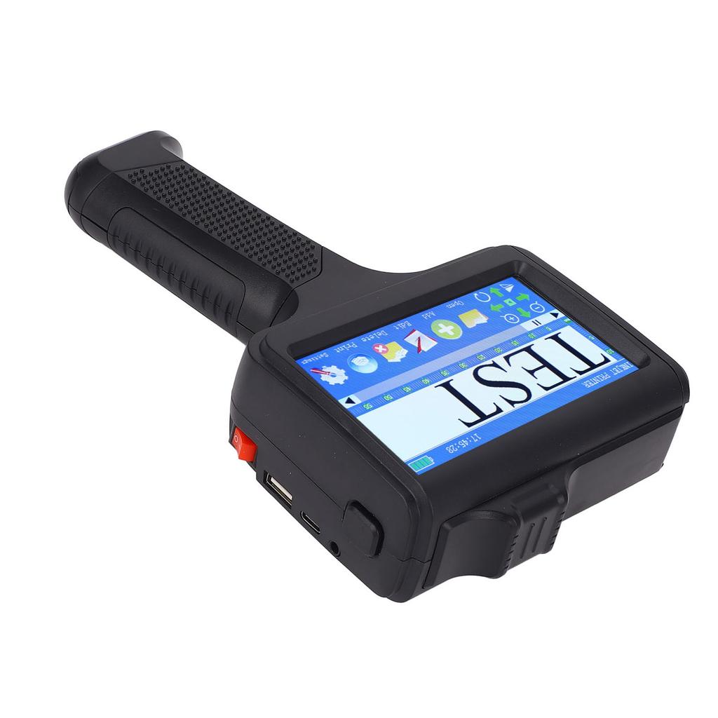 Handheld Inkjet Printer 2 12.7mm Adjustable 4.3 Inch Touch Screen Portable Inkjet Coder with 42ml Black Ink Cartridge