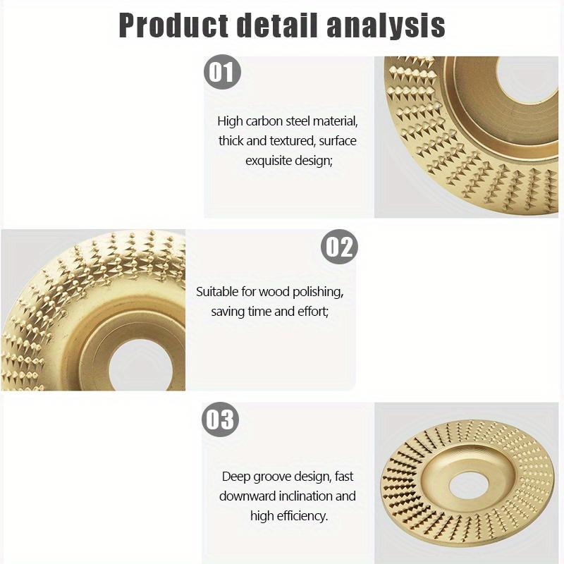 3pcs Woodworking Carving Wheel Polishing Wheel Versatile Sanding Disc Wood Shaping Tool Abrasive Disc 22mm Inner Diameter