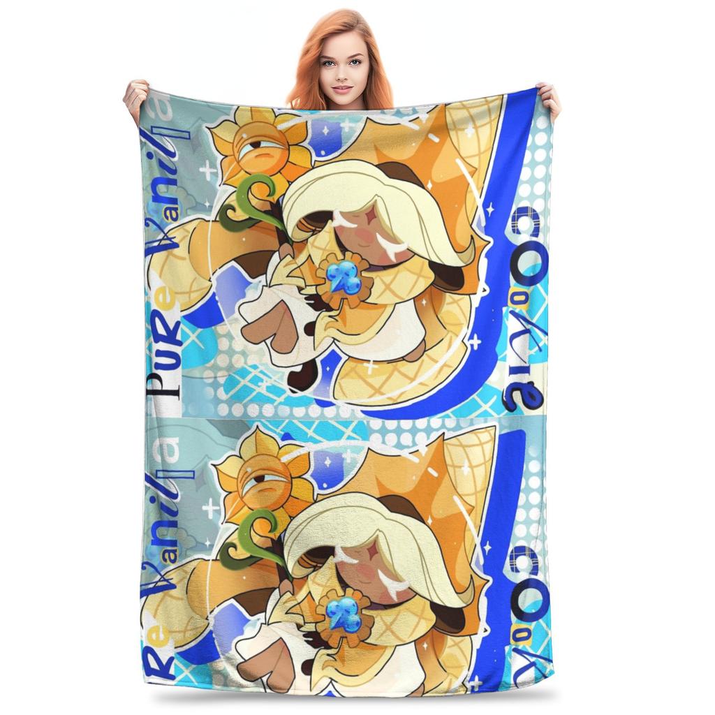Pure Vanilla and Shadow Milk Blankets Cookie Run Kingdom Plush Awesome Warm Throw Blankets for Home Summer