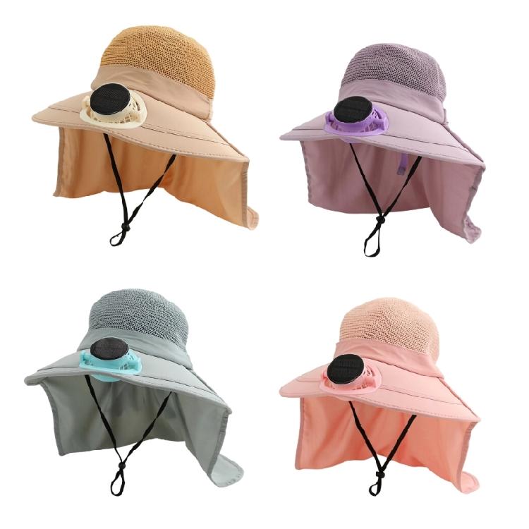 Fashion Solar Fan Cap Light Weight Cooling Fan Hat Large Eave Sunshade Cap For Outdoor Enthusiast Hot Weather Use
