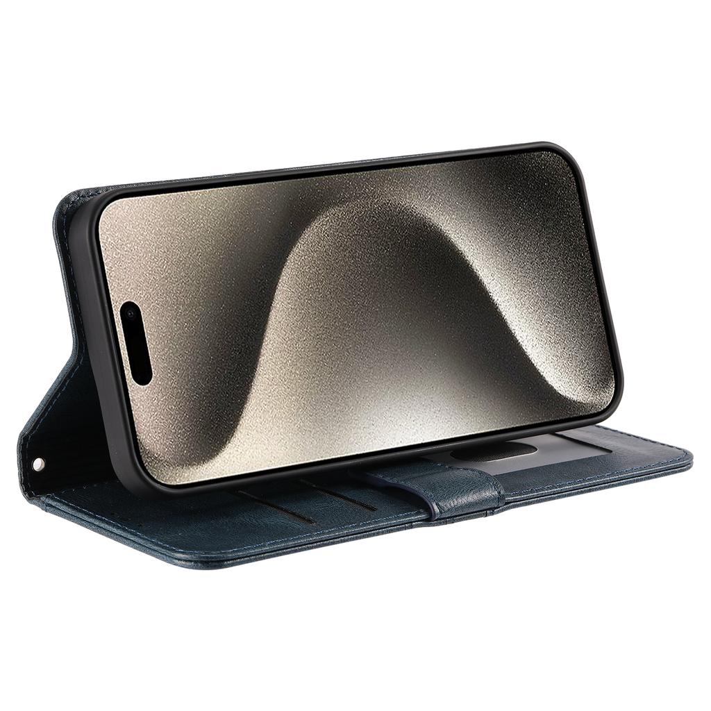 013 Stil Für iPhone 16 Pro Hülle PU-Leder Sturzsichere Handyhülle mit 6 Kartenfächern