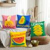 Cute Anime Fruit Cushion Cover Silky Short Plush Invisible Zipper Dustproof Sofa Pillow Case for Home Decor