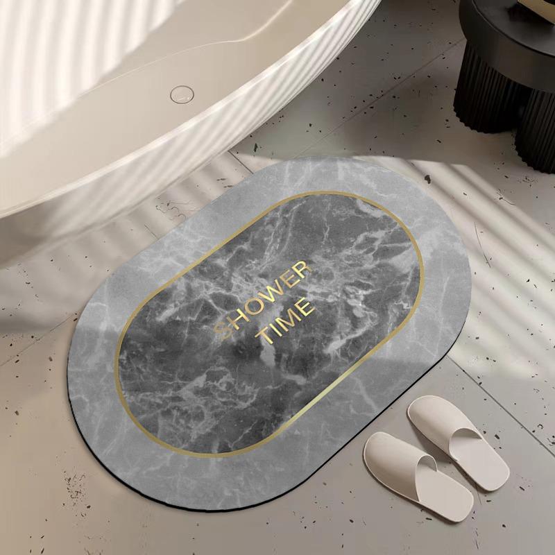 Bathroom Carpet Non-slip Floor Mat Absorbent Diatom Mud Foot Mats Imitation Marble Home Decor Rug for Toilet Shower Area