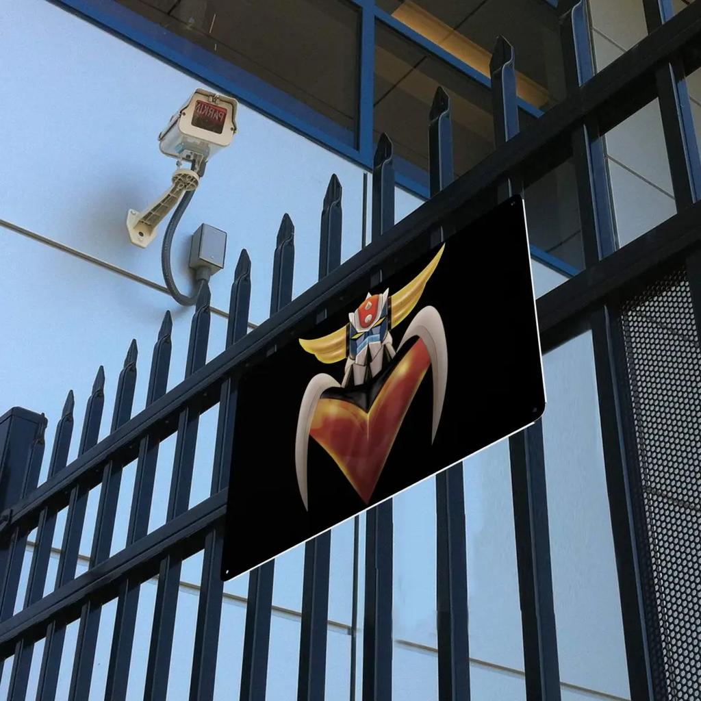 UFO Roboter Grendizer Goldorak Zeichen Custom Vintage Mazinger Z Metallschild für Pub Café Hof Man Cave Bar Wandkunst Dekor