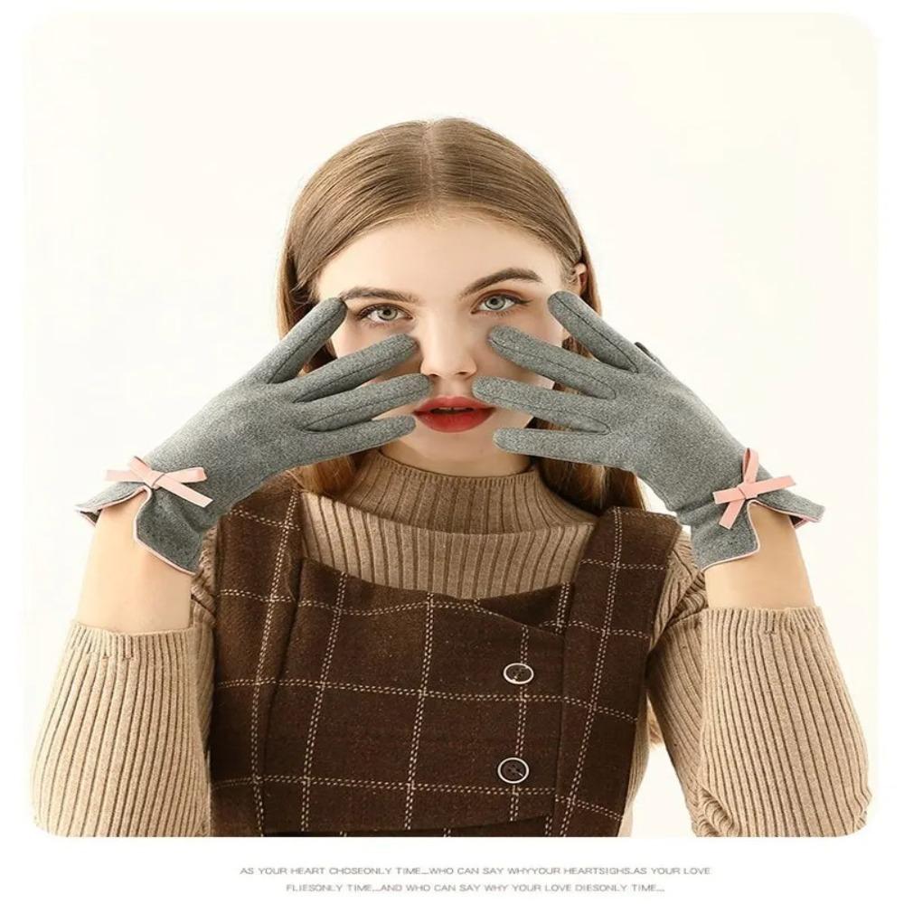 Thick Plush Full Finger Mittens Fleece Winter Gloves New Furry Warm Mitts Women