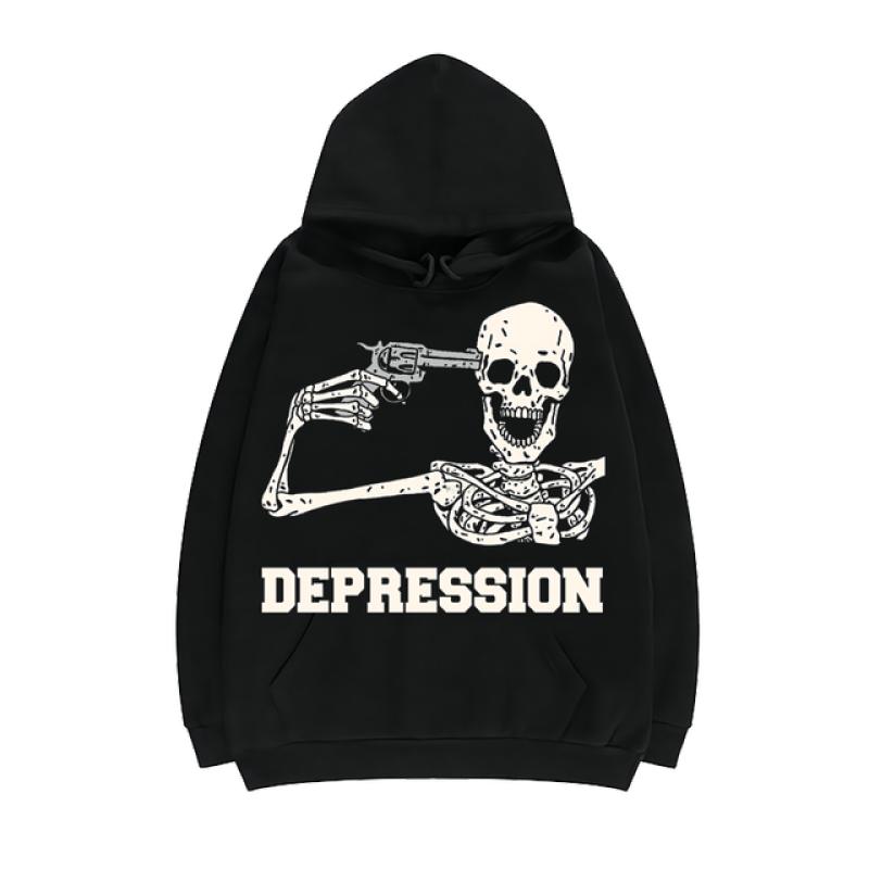 Übergroßer Hoodie Winter Gothic Sweatshirt Streetwear Casual Brief Punk Vintage Langarm Ulzzang Dark Damen Kapuzenpullover