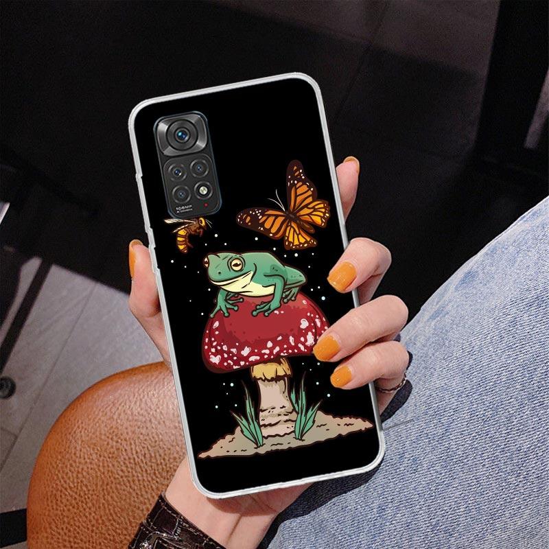 Cottagecore Frog Mushroom Kawaii Phone Case For Xiaomi Redmi Note 15 14 13 12S 12 11 Pro Plus 14S 11S 11E 10 10S 11T 5G Personal