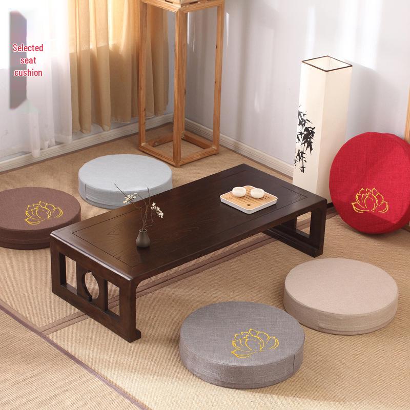 Japanese Linen Bay Window Cushion - Thickened, Removable, Washable Tatami Meditation Mat