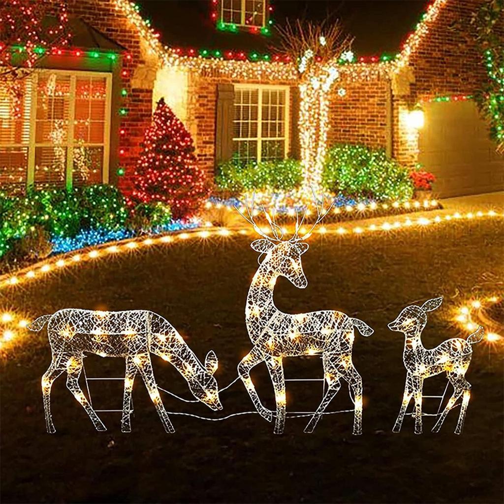 Lighted Christmas Reindeer Water Resistant Light Up Decoration for Garden Outdoor Standing Elk Ornament for Yard Lawn Battery