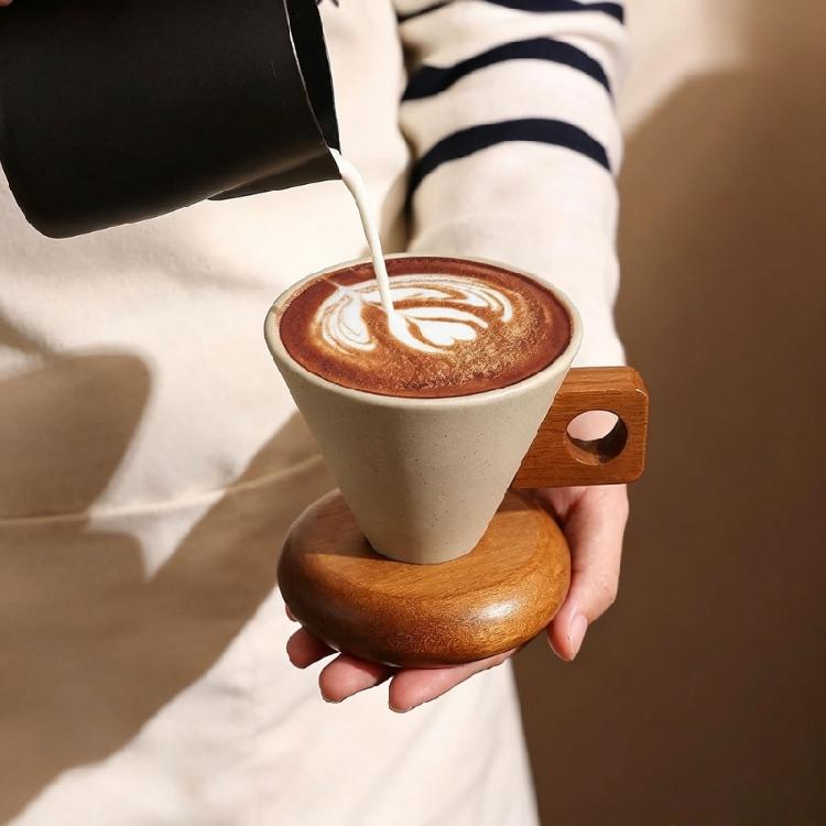 Beautiful Tapered Coffee Cup Ceramic Construction Preserves Heat Microwave Dishwasher Safe Comfort Hold Excellent Gift