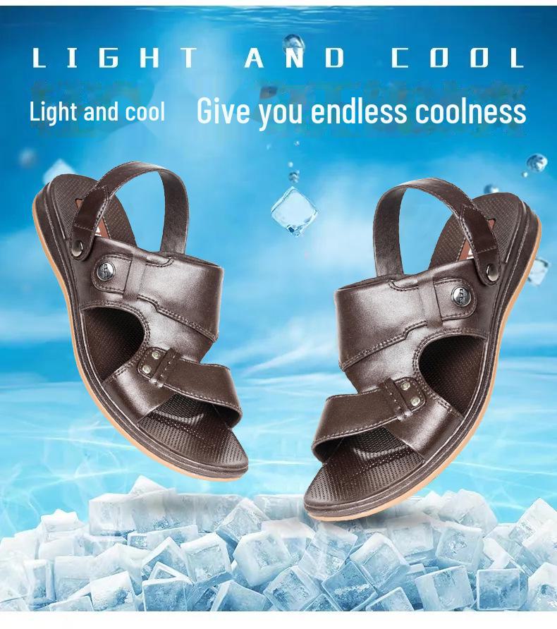 Shanghai Warrior Men's Thick-Soled Non-Slip Outdoor Sandals - Summer-Ready, Wear-Resistant, and Soft-Soled for Middle-Aged Dads.