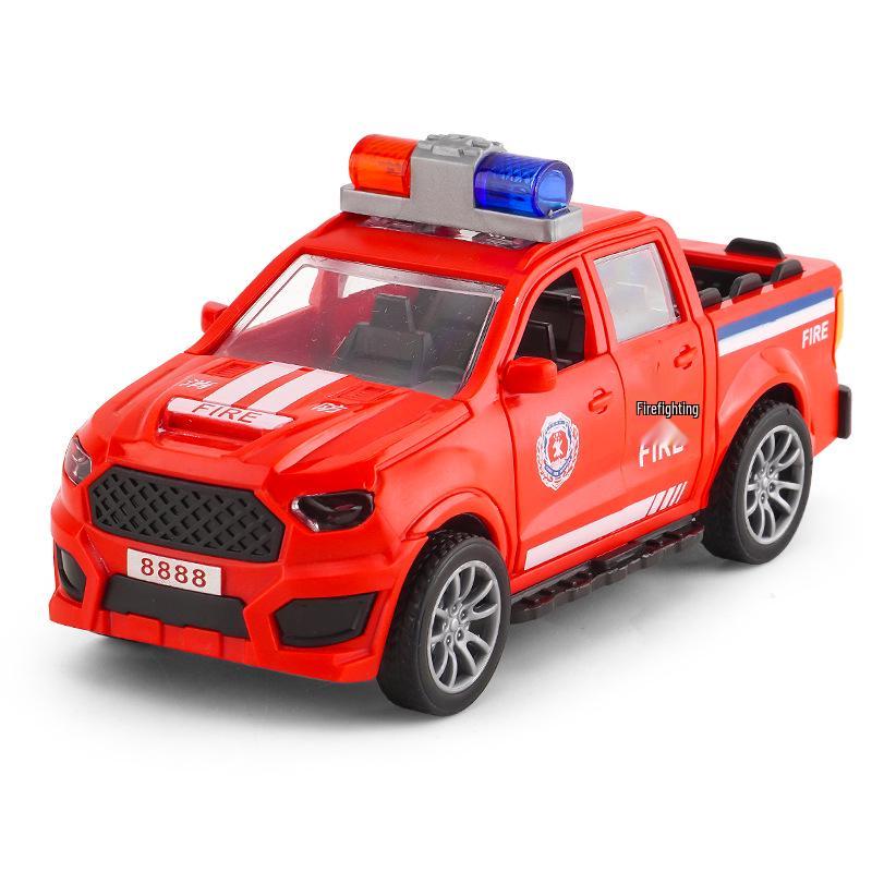 Kids' Inertial Police & Firefighter Toy Cars - Durable Models for Street Stalls & Night Market Gifts