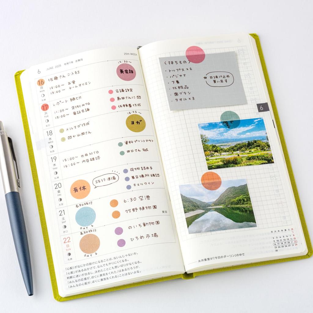 Hobonichi Techo TSUKI No Round Stickers Planner Accessories IRO/See-through (15mm)