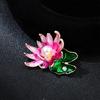 Fashion Pink Lotus Flower Pearl Brooches For Women Clothing Coat Jewelry Accessries Gifts
