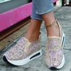 Mode Sexy Dentelle Paillettes Chaussures à la Mode pour Femmes Nouvelles Chaussures Vulcaniées Décontractées Légères Respirantes Confort Sandales Polyvalentes 2024Nouveau