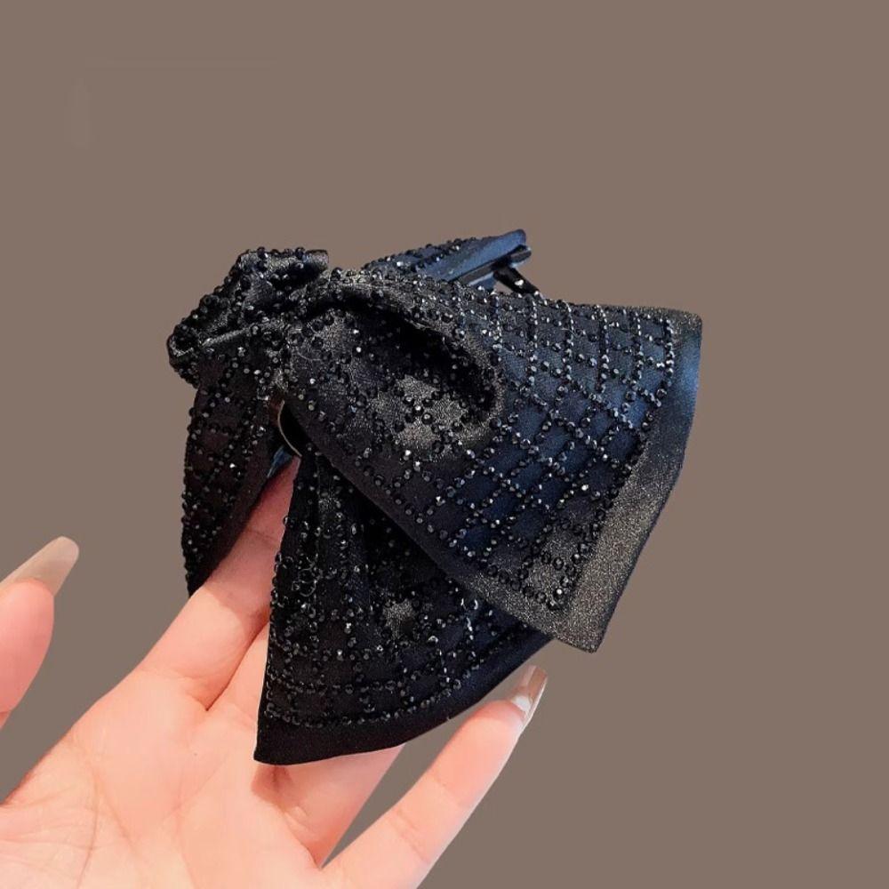 Schwarzer Stoff Gedenk-Schwarze Haarspange Große Schleife Elegante Haarnadeln Für Beerdigungen und Trauer