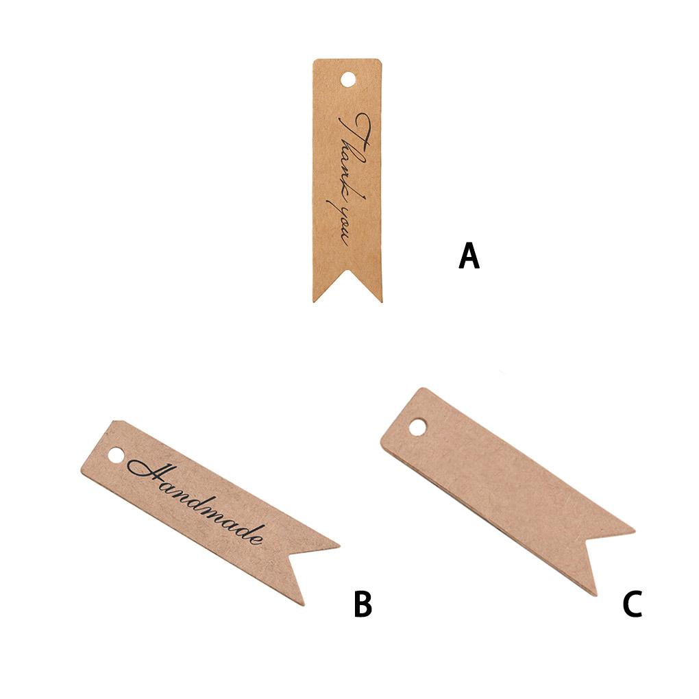 100 PCS Kraft Paper Gift Blank Hang Tags Jewelry Labels Cards Tag Decor Craft