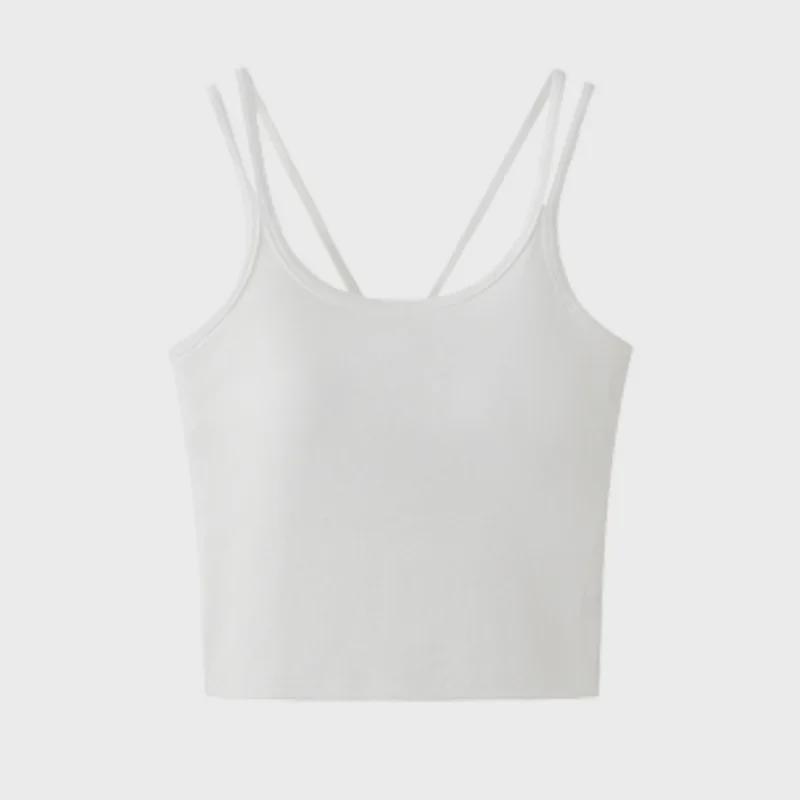 "Star-Style Hot Girl Sling Vest with Chest Pads - One-Piece Tube Top"