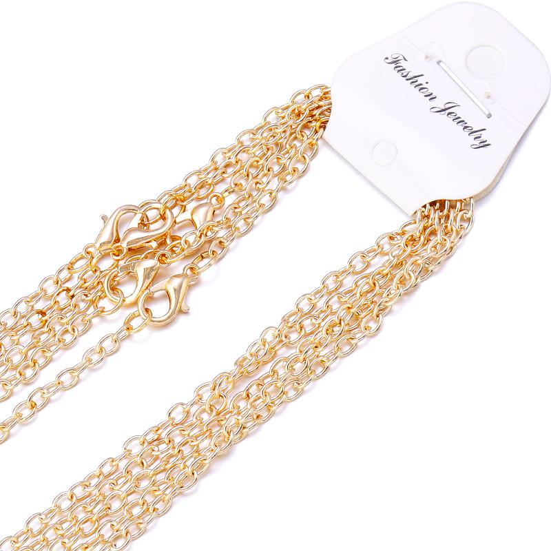 

6pcs 45cm Metal Link Chain Iron Cross Chains With Lobster Clasp For Jewelry Making DIY Bracelets Necklace Accessories Wholesale золотой