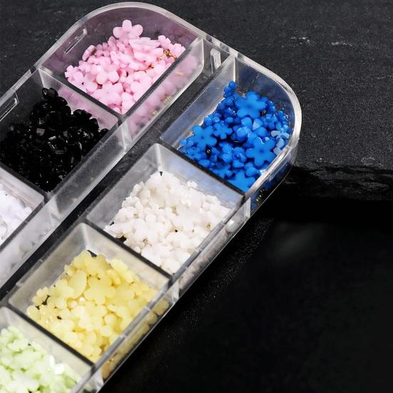 1 pudełko 3D kwiatowe zawieszki do paznokci wielofunkcyjne 12 siatkowe etui na telefony DIY rzemiosło akcesoria do paznokci dla kobiet