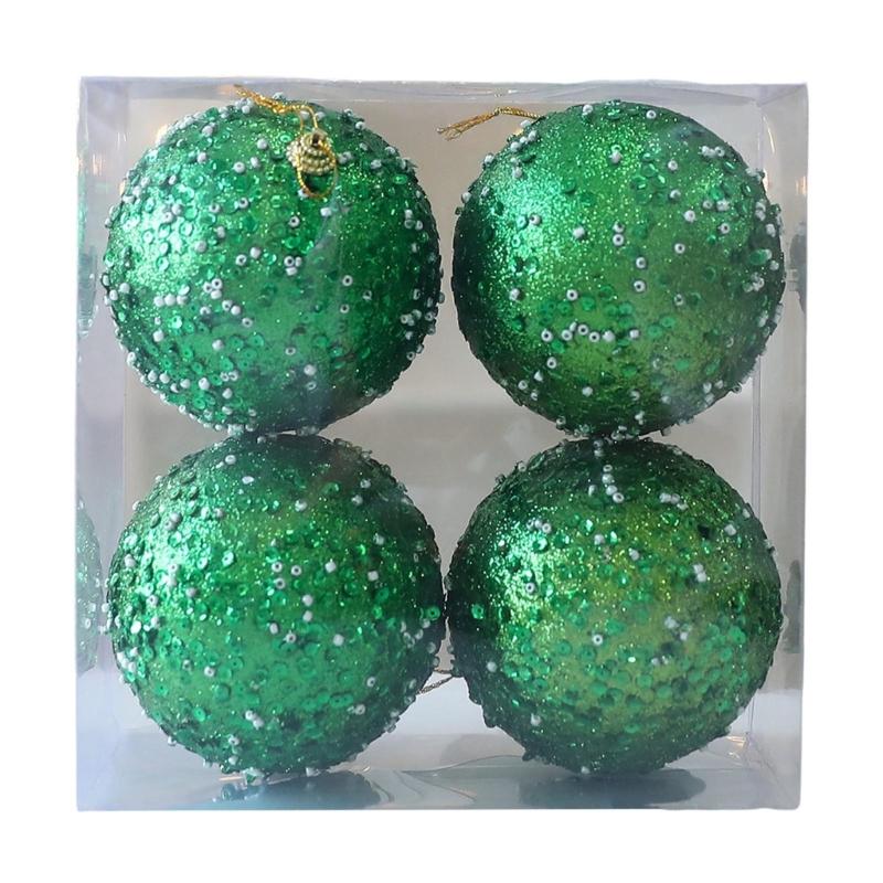 

Reflective Foam Christmas Tree Decoration Pearls and Sequins Ball Feature Durable Portable Design Christmas Home Decoration темно-зеленого
