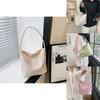 Chic Nylon Bucket Bag For Women Trendy Street Style Handbag With Magnetic Closure