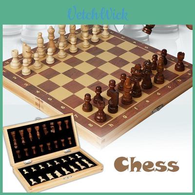 Luxurious Wooden Chess Set Featuring Premium Folding Chessboard And Elegant Pieces