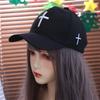 Casual Cross Embroidered Hat Spring Duck Tongue Cap Fashionable Cross Baseball Cap  Unisex