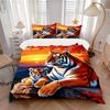 3pcs Tiger Print Bedding Set - 1 Duvet Cover + 2 Pillowcases(Core Not Included), Machine Washable Polyester, All-Season Comfort, Bedroom Dec