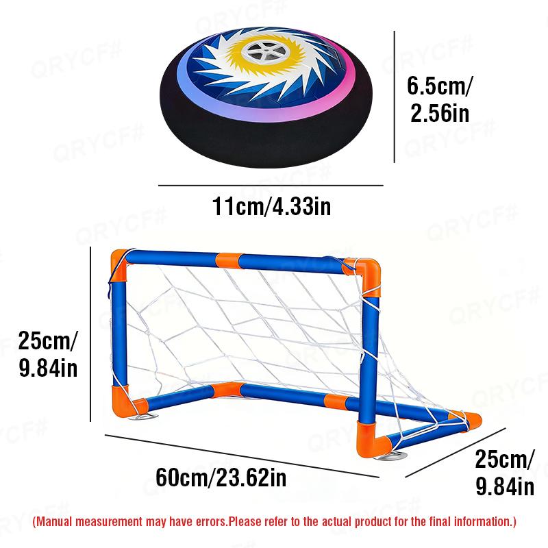 Double Football Goal Kids Toys Universal Ice Hockey With Air Cushion Suspension Football Belt Led Lights Adjustable Indoor Game