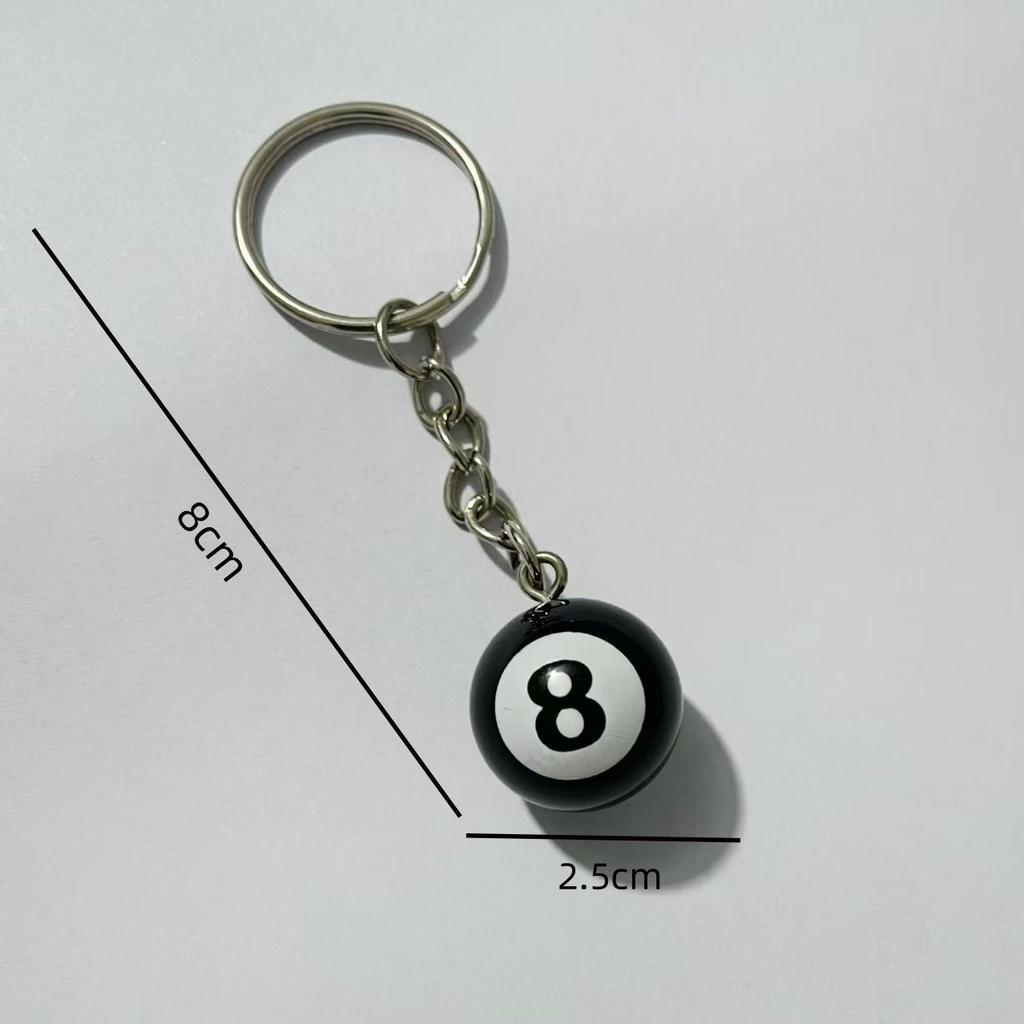 Trendy Black 8-Ball Keychain Pendant - Fashionable Billiard Accessory
