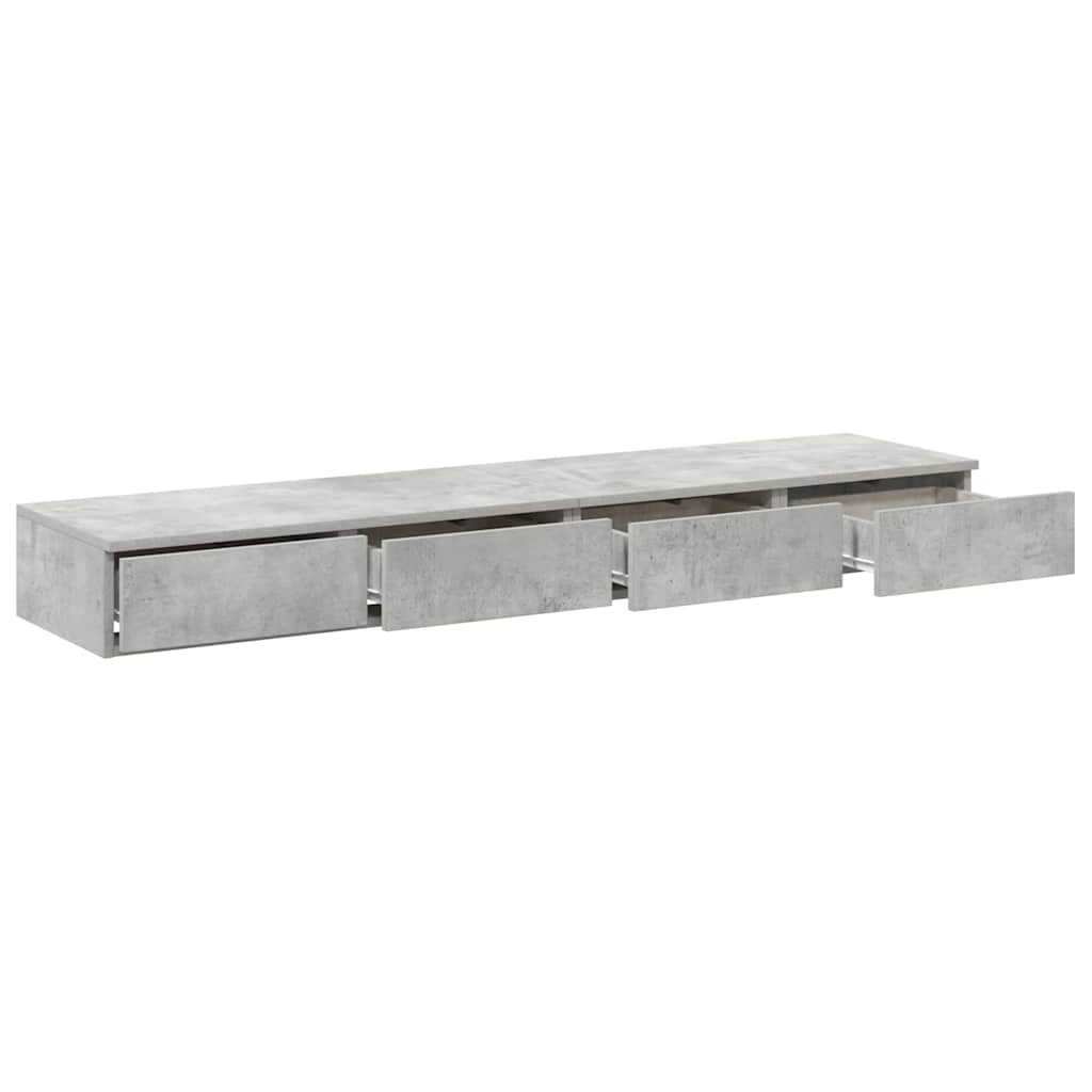 Bed Drawers Concrete Grey 150 X 36.5 X 16.5 Cm Engineered Wood