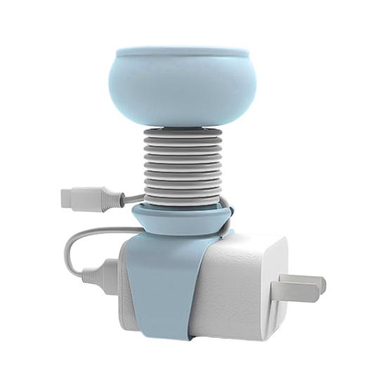 

Силиконовый держатель для зарядки с регулировкой на 360 градусов, органайзер для кабелей для рабочего стола и путешествий, универсальный аксессуар для укладки кабелей для всех зарядных устройств 1pc синий