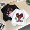 Girls' Cartoon Print Casual Round Neck Short-Sleeve T-Shirt - Summer Collection