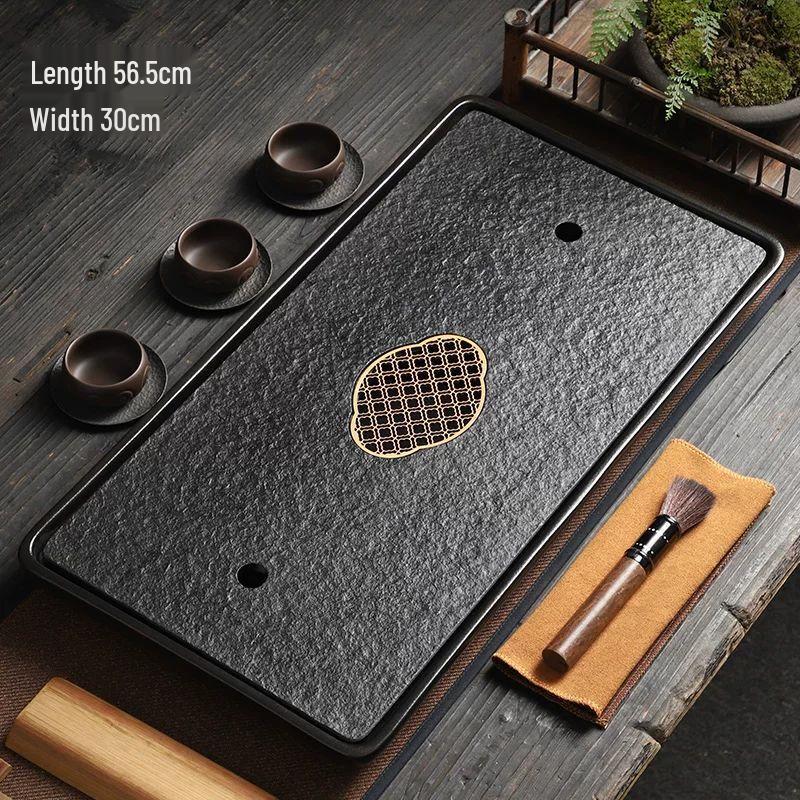 Black Gold Stone Drainage Tea Tray