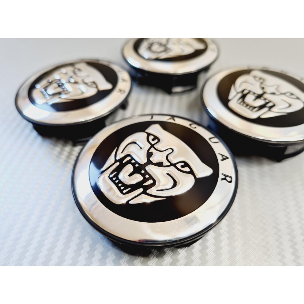Jaguar Growler Alloy Wheel Centre Caps - Black