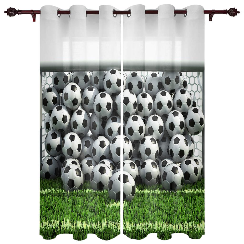 Modern Window Curtains for Living Room Color Billiards Round Sports Curtains for Child Bedroom Kitchen Decor Blinds Drapes