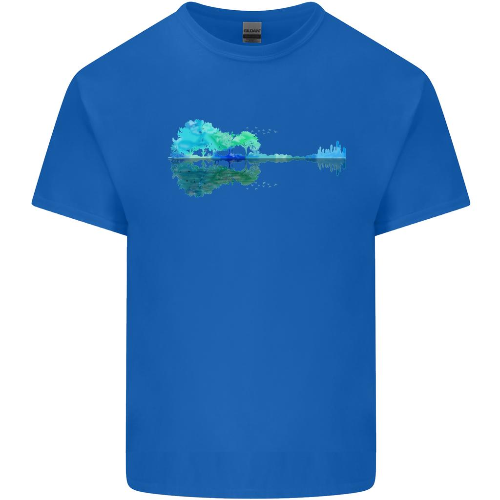 Guitar Reflection Guitarist Bass Acoustic Unisexs Light Cotton TShirt
