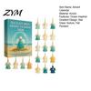 Multi Color Gradient Angels Sea Glass Angel Advent Calendar with 24 Hanging Ornaments for Christmas Tree Decoration, Unique Hangings Handmade 2D Flat