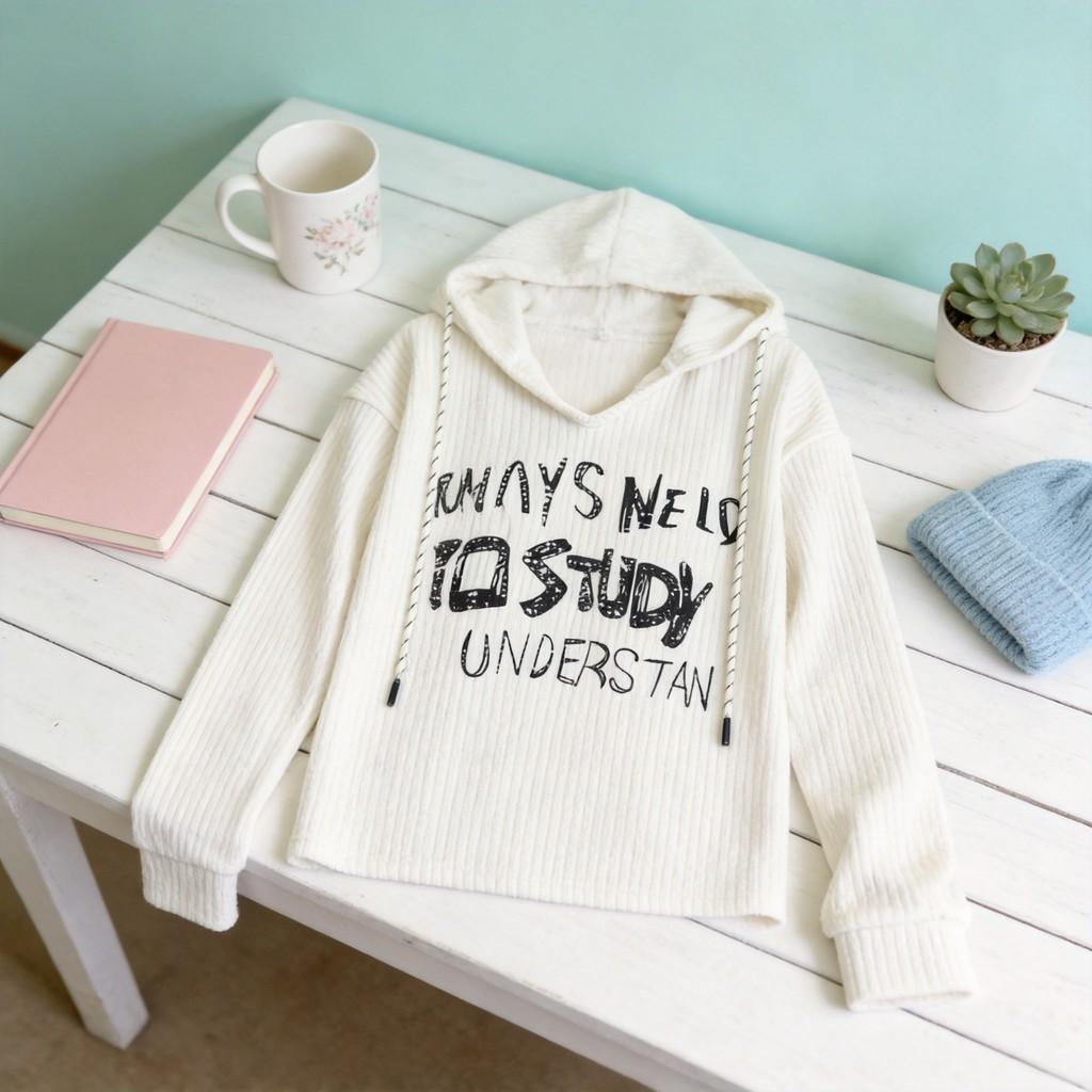 T Shirt Women Long Sleeve Print Polyester Casual Loose Fit For Office Wear