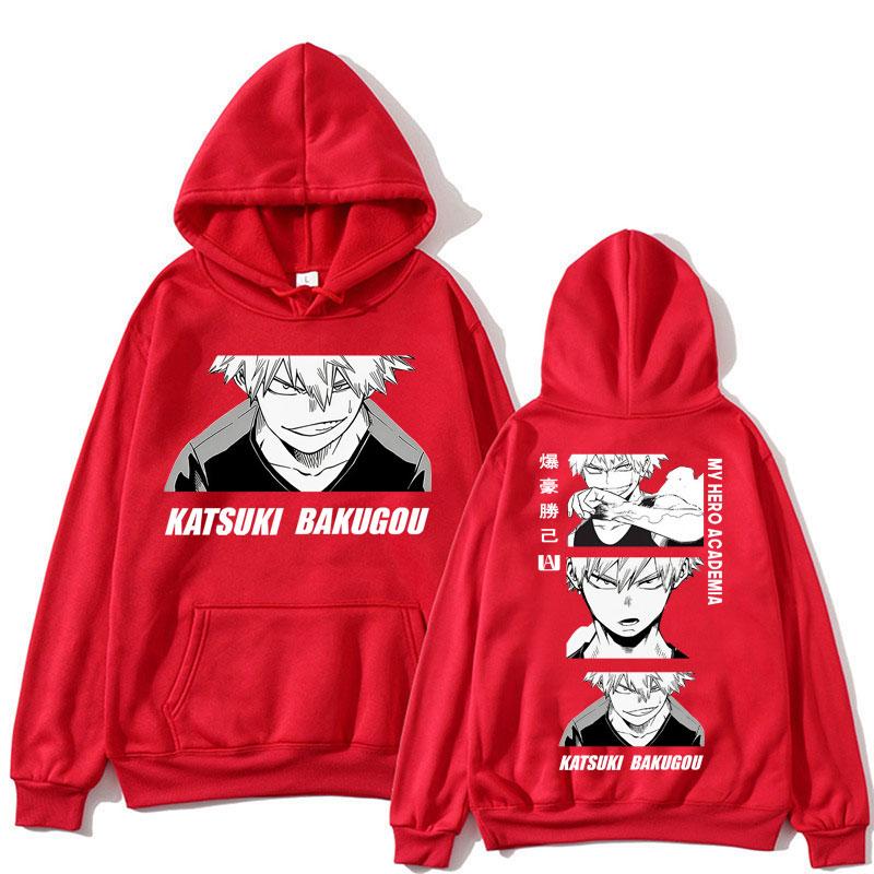 Japan Anime My Hero Academia Bakugo Katsuki Hoodie Men Women Fashion Harajuku Manga Sweatshirt Oversized Tracksuit